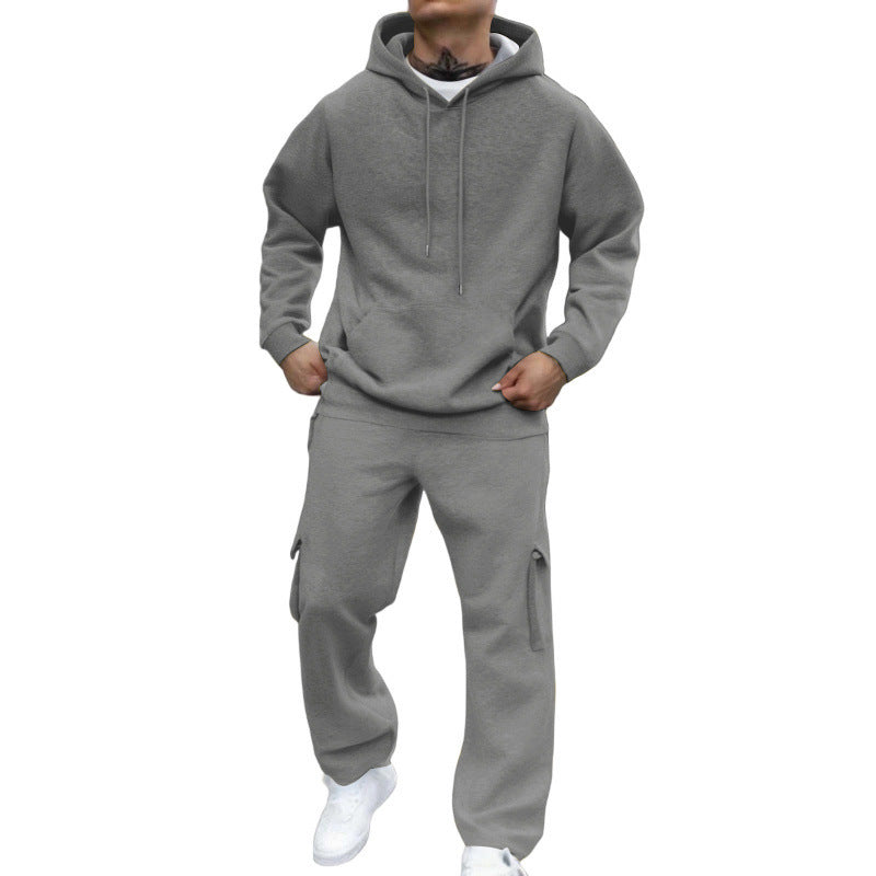 Lataa kuva gallerian katseluohjelmaan Men's New Autumn And Winter Fashion Hooded Pullover Suit
