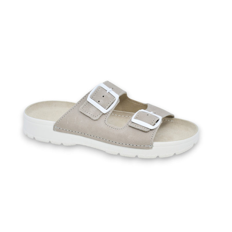 Lataa kuva gallerian katseluohjelmaan Meeliku Leather Sandals – Grey/White
