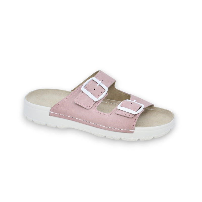 Lataa kuva gallerian katseluohjelmaan Meeliku Leather Sandals – Pink/White 

