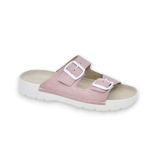 Meeliku Leather Sandals – Pink/White 