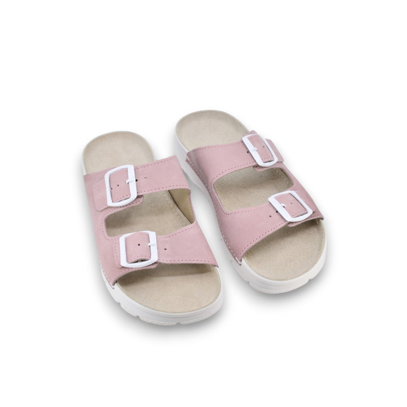 Lataa kuva gallerian katseluohjelmaan Meeliku Leather Sandals – Pink/White 
