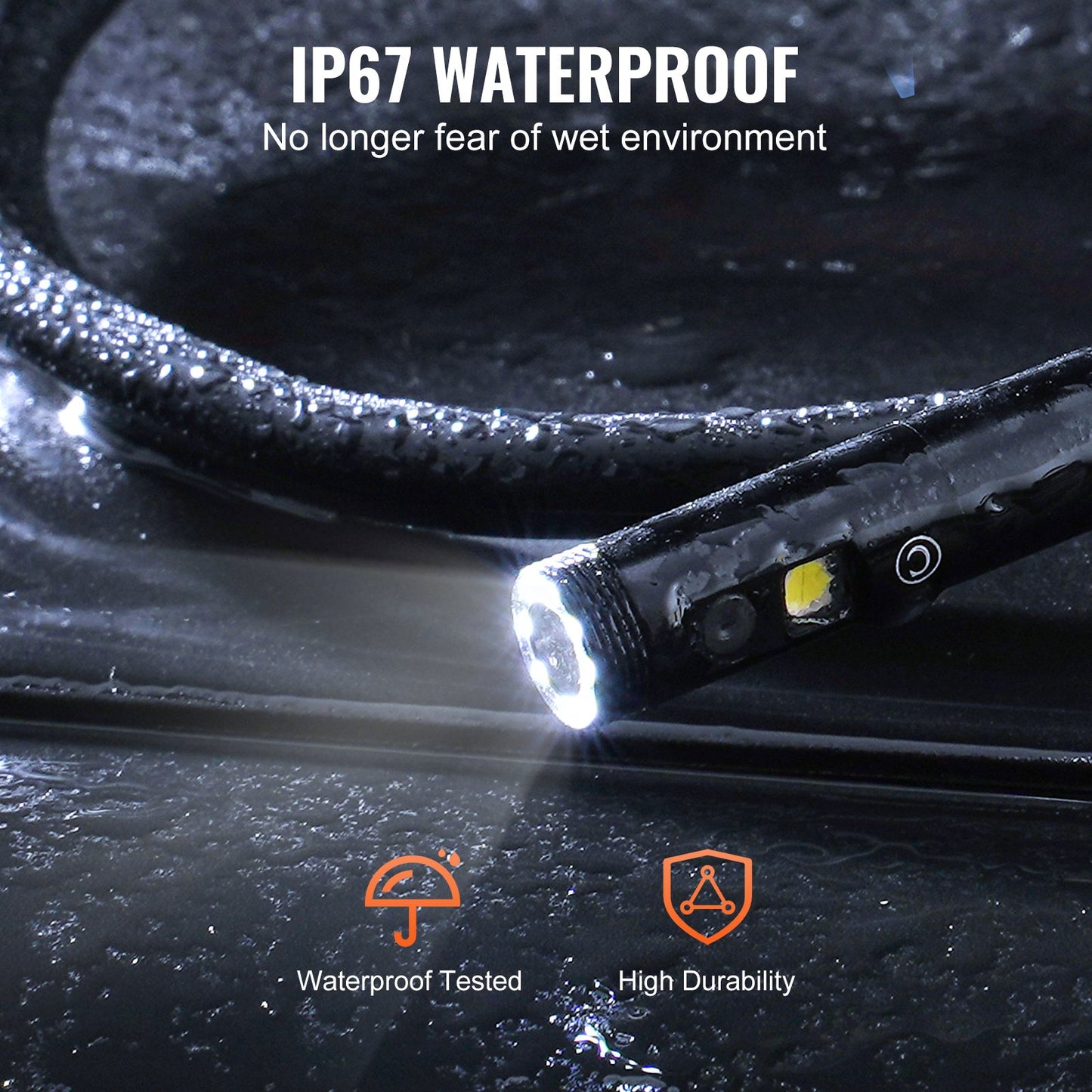 Endoscope Camera with Lights Triple Lens Borescope 1499.6 cm Cable