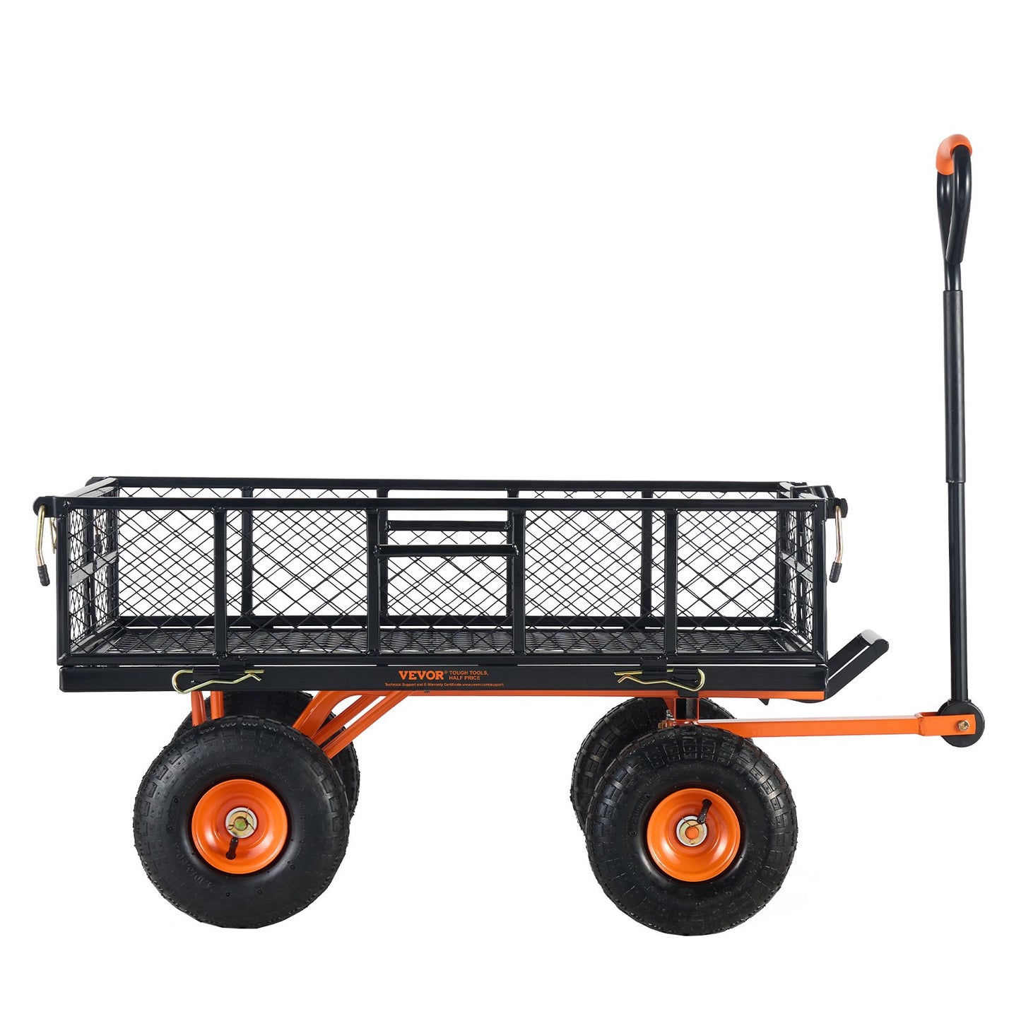 Dump Cart, Metal Garden Dump Cart with Easy to Assemble Frame, Dump