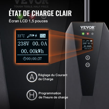 Portable EV Charger Type 2, 16A 3.7 kW, Electric Vehicle Car Charger