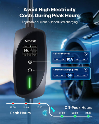 Mobile Wallbox, 11 kW 16A, Type 2 Portable EV Charger, 3 Phase