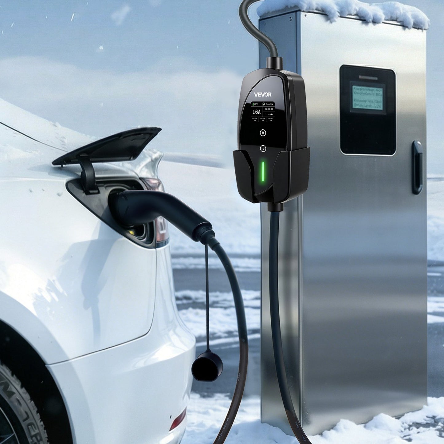 Mobile Wallbox, 11 kW 16A, Type 2 Portable EV Charger, 3 Phase