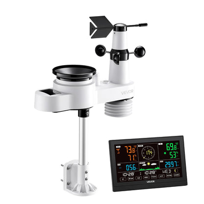 5-in-1 Wi-Fi Weather Station, 190.5 mm VA Display, Wireless Solar